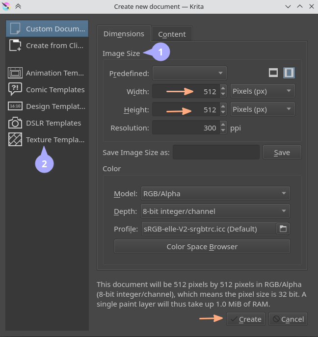 Krita's new file dialog