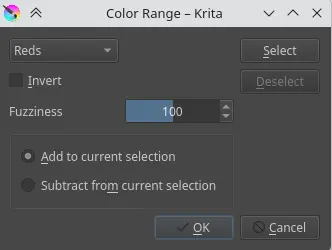 Select from color dialog box