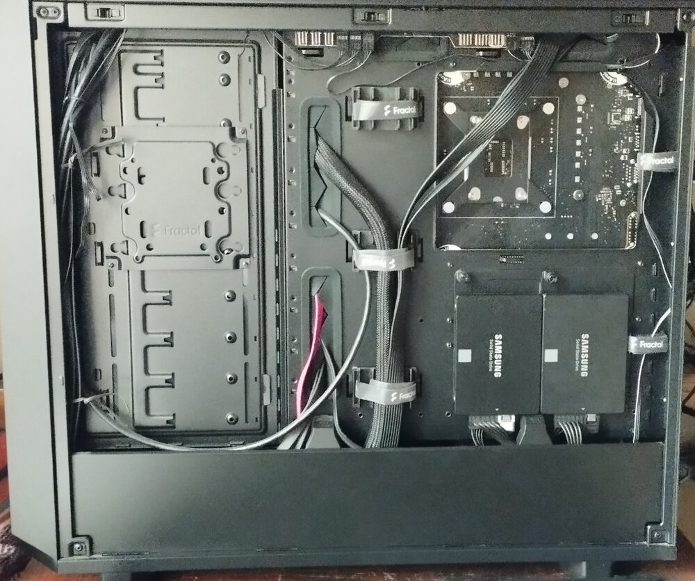 Photograph showing back of the assembled computer