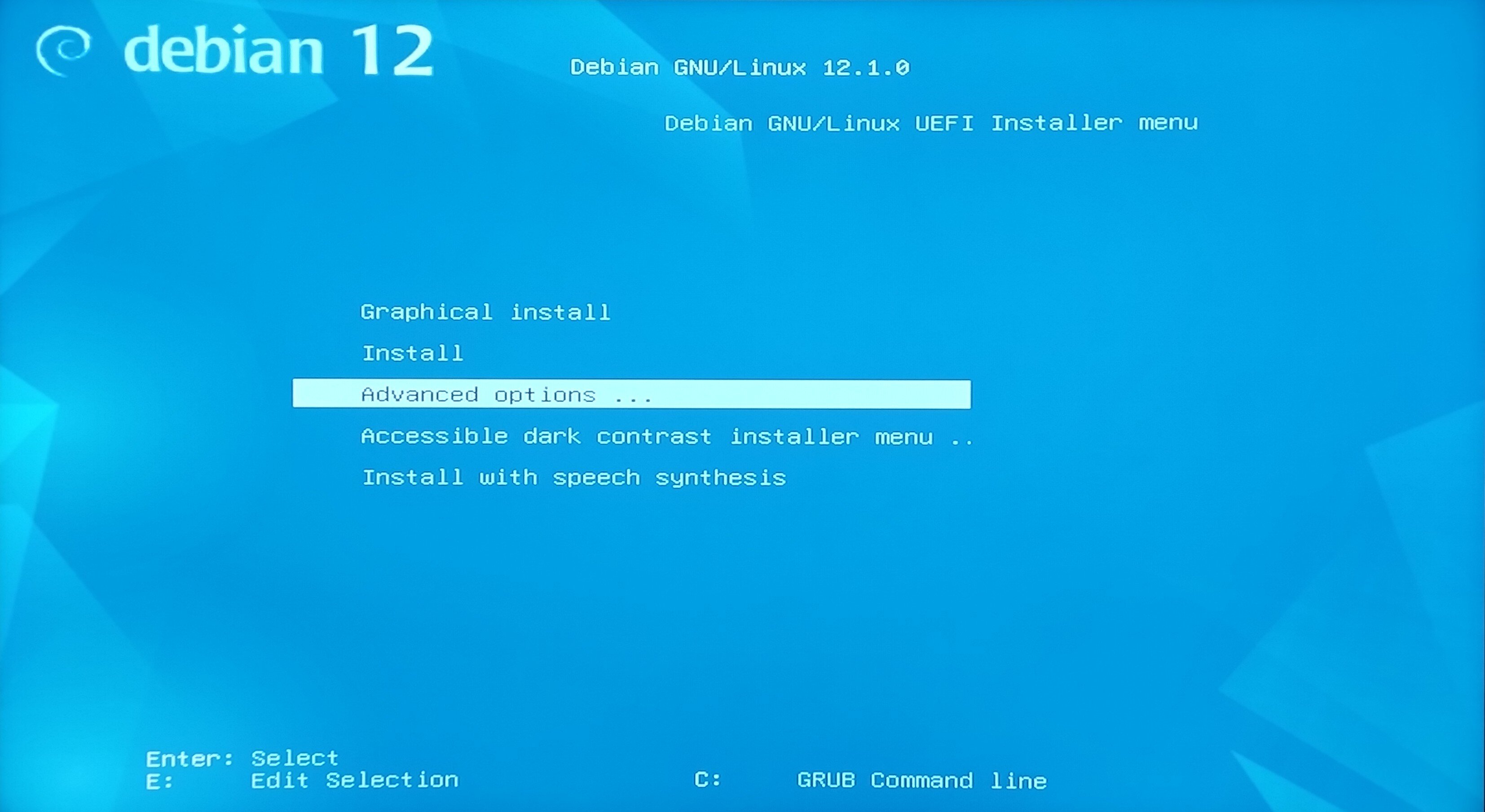 Booting from installation media
