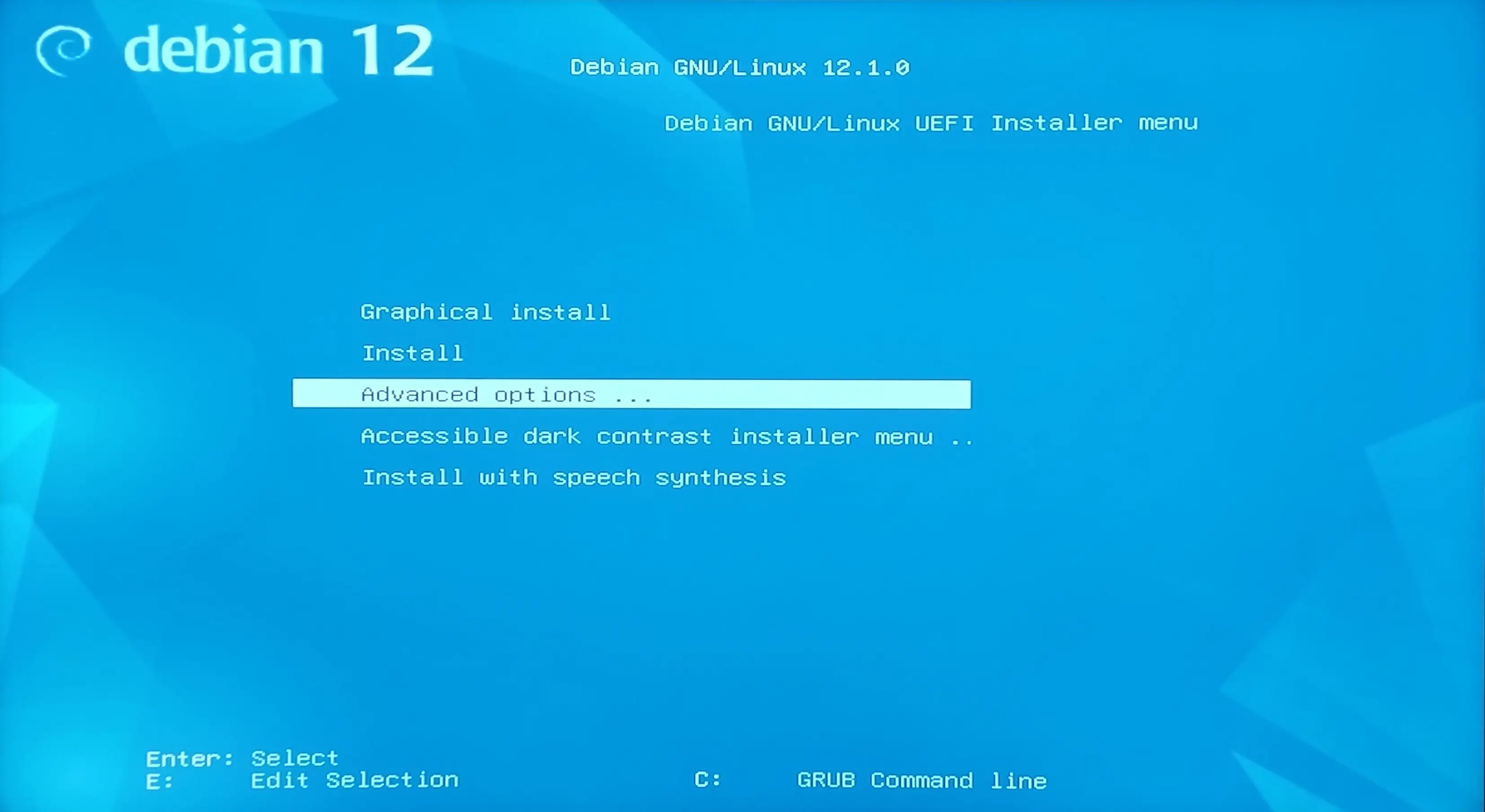 Booting from installation media