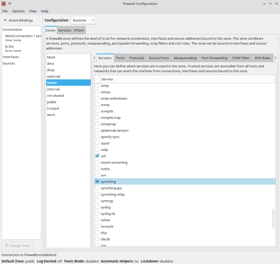 firewall-config window