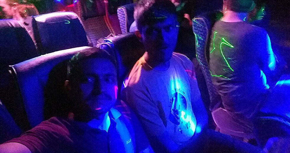 Awesome bus with disco lights and music